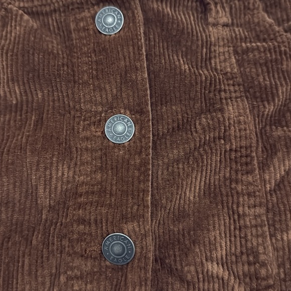 AMERICAN EAGLE OUTFITTERS brown super hi-rise a-line corduroy skirt  size 10 - Picture 2 of 9